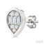 Pear Shape Bezel Set Petite Fusion Diamond Fashion Earrings
