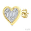 Heart Shape Bezel Set Petite Fusion Diamond Fashion Earrings