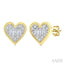 Heart Shape Bezel Set Petite Fusion Diamond Fashion Earrings