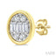 Oval Shape Bezel Set Petite Fusion Diamond Fashion Earrings
