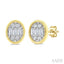Oval Shape Bezel Set Petite Fusion Diamond Fashion Earrings