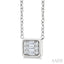 Emerald Shape East-West Bezel Set Petite Fusion Diamond Fashion Pendant