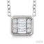Emerald Shape East-West Bezel Set Petite Fusion Diamond Fashion Pendant