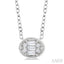 Oval Shape East-West Bezel Set Petite Fusion Diamond Fashion Pendant