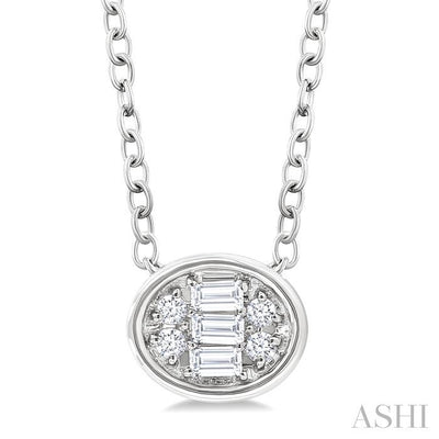 Oval Shape East-West Bezel Set Petite Fusion Diamond Fashion Pendant