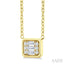 Emerald Shape East-West Bezel Set Petite Fusion Diamond Fashion Pendant
