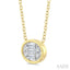 Oval Shape East-West Bezel Set Petite Fusion Diamond Fashion Pendant
