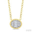 Oval Shape East-West Bezel Set Petite Fusion Diamond Fashion Pendant