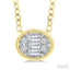 Oval Shape East-West Bezel Set Petite Fusion Diamond Fashion Pendant