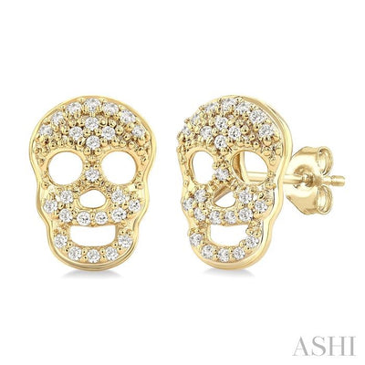 Skull Petite Diamond Fashion Earrings
