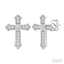 Cross Petite Diamond Fashion Earrings
