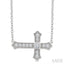 Sideway Cross Petite Diamond Fashion Pendant