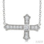 Sideway Cross Petite Diamond Fashion Pendant