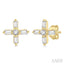 Cross Petite Baguette Diamond Fashion Earrings