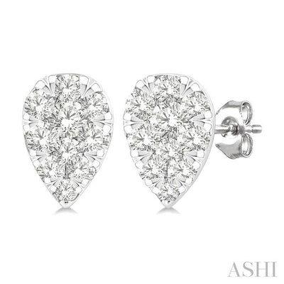 Pear Shape Lovebright Petite Diamond Stud Earrings