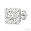 Princess Shape Lovebright Petite Diamond Fashion Earrings