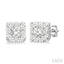 Princess Shape Lovebright Petite Diamond Fashion Earrings