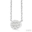 Oval Shape East-West Lovebright Petite Diamond Solitaire Pendant