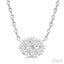 Oval Shape East-West Lovebright Petite Diamond Solitaire Pendant