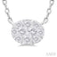 Oval Shape East-West Lovebright Petite Diamond Solitaire Pendant