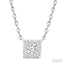 Princess Shape Lovebright Petite Diamond Solitaire Pendant