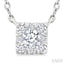Princess Shape Lovebright Petite Diamond Solitaire Pendant