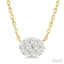 Oval Shape East-West Lovebright Petite Diamond Solitaire Pendant