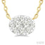 Oval Shape East-West Lovebright Petite Diamond Solitaire Pendant