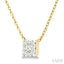 Princess Shape Lovebright Petite Diamond Solitaire Pendant