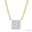 Princess Shape Lovebright Petite Diamond Solitaire Pendant