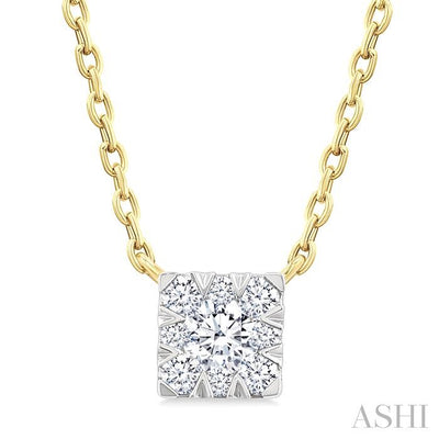 Princess Shape Lovebright Petite Diamond Solitaire Pendant
