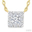 Princess Shape Lovebright Petite Diamond Solitaire Pendant