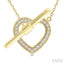 Heart Toggle Petite Diamond Fashion Necklace