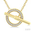 Circle Toggle Petite Diamond Fashion Necklace