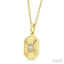 Rectangular Shape Fluted Diamond Fashion Pendant
