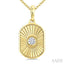 Rectangular Shape Fluted Diamond Fashion Pendant