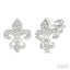 Fleur De Lis Petite Diamond Fashion Earrings