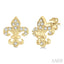 Fleur De Lis Petite Diamond Fashion Earrings
