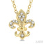 Fleur De Lis Petite Diamond Fashion Pendant