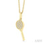 Tennis Racket Petite Diamond Fashion Pendant