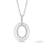 Oval Shape Petite Diamond Fashion Pendant