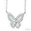 Butterfly Petite Baguette Diamond Fashion Pendant