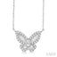 Butterfly Petite Baguette Diamond Fashion Pendant