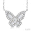 Butterfly Petite Baguette Diamond Fashion Pendant