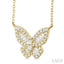 Butterfly Petite Baguette Diamond Fashion Pendant