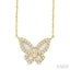 Butterfly Petite Baguette Diamond Fashion Pendant