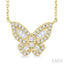 Butterfly Petite Baguette Diamond Fashion Pendant