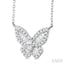 Butterfly Petite Baguette Diamond Fashion Pendant