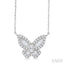 Butterfly Petite Baguette Diamond Fashion Pendant