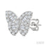 Butterfly Petite Baguette Diamond Fashion Earrings